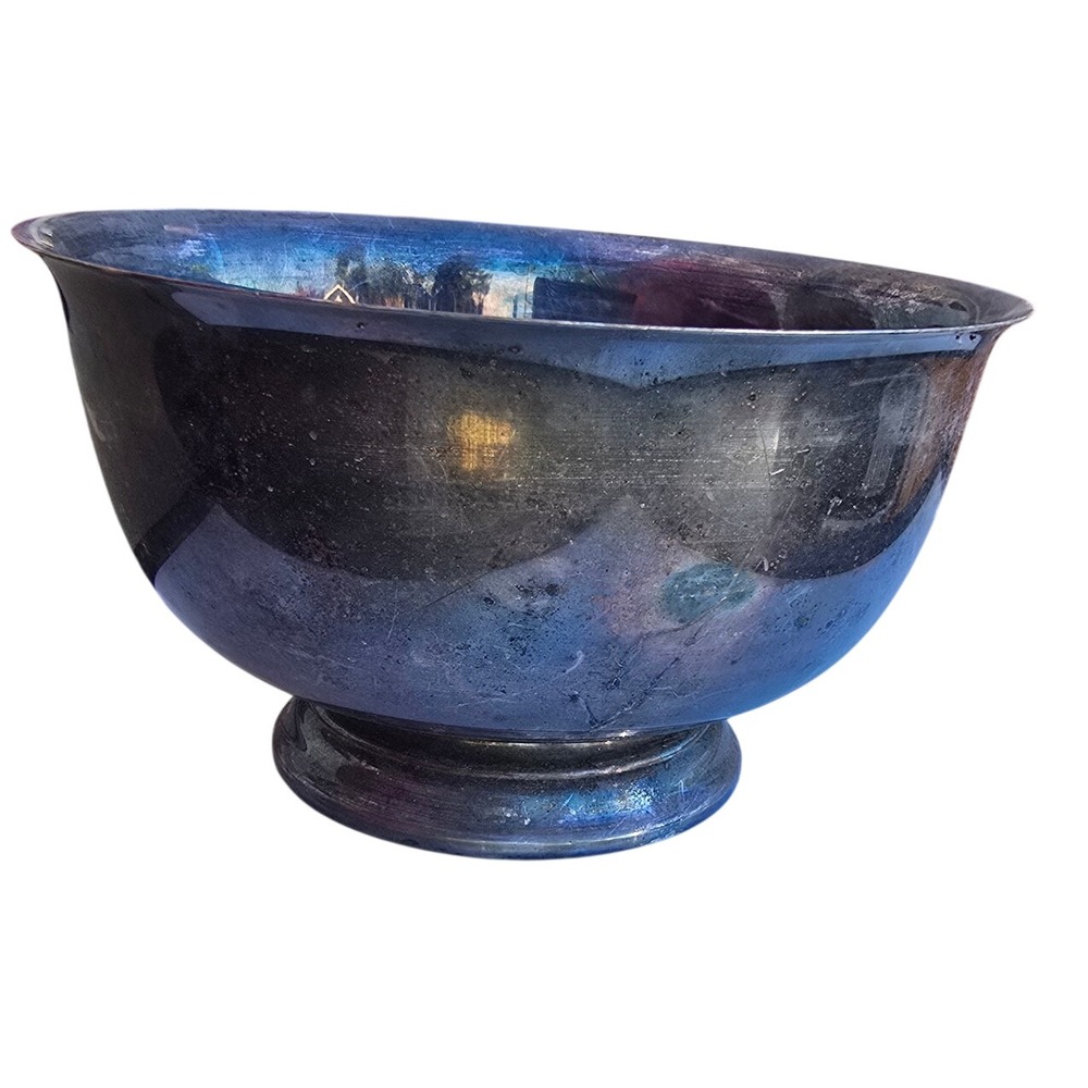 Paul Revere Reproduction Sterling Silver Footed Bowl 7 Inch Round Pedestal Base